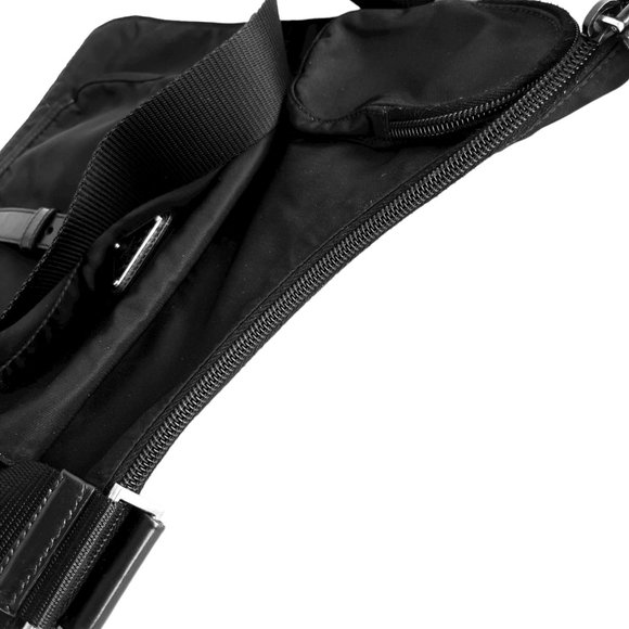 Prada Vintage Tessuto Sling Black Nylon Cross Body Bag - Picture 6 of 8
